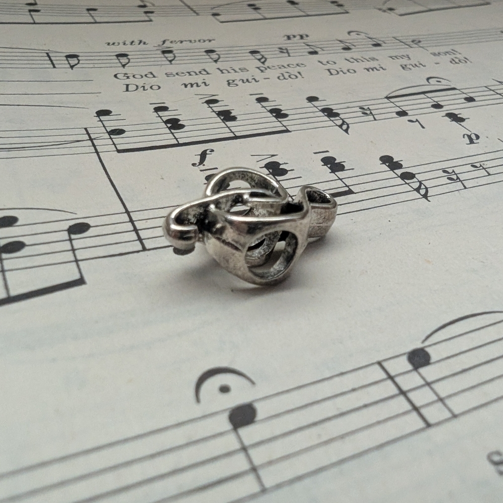 Silver Treble Clef Charm - Picture 3 of 7